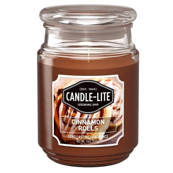 CandleLite Jar Candle, Cinnamon Pecan Swirl Fragrance, Caramel Brown